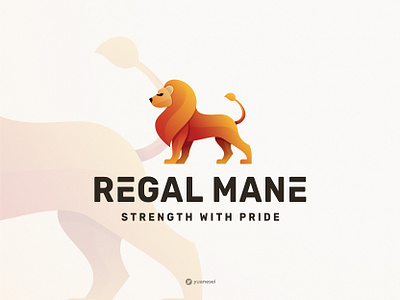 REGAL MANE Creative Lion Logo Design animal branding colorful design gradient icon iconic identity illustration king lion logo design majestic mane mark nature regal royal sports wildlife