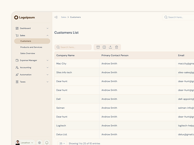 Customer Management Dashboard - Minimalist Design customer list dashboard dashboard customer list dashboard data dashboard list dashboard table data table filter list view overview dashboard table ui table ui design table ux table view ui ui design ux ux design webapp