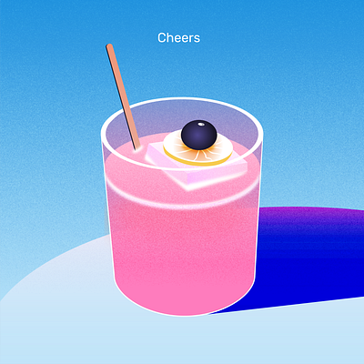 Cheers Illustration blue cocktails design glass grain illustration illustration ux ui