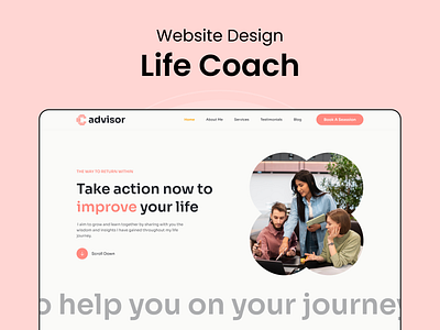 Life coach web design creative creative design creativity design homepage hot trending design landing page minimal design mockup ui ux web ui website ui