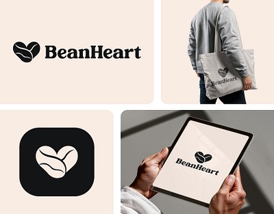 Coffee with Heart BeanHeart Branding brand identity branding coffee coffee shop color palette design emblem graphic design icon illustration label logo logo design logo type logodesign logotype mark monogram packaging typography