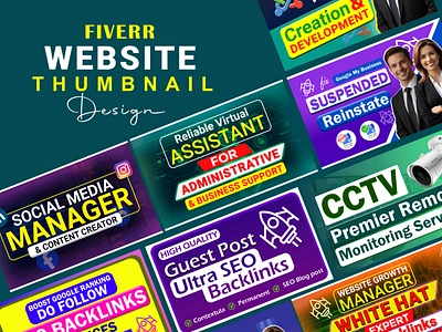 Fiverr Website Thumbnail Design for High Engagement creative gig design