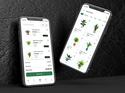 Nursery plant check out uin adobe illustrator adobe xd adobexd branding check out ui design checkout design e commerce check ui figma app illustration mobile app mobile app check out page ui mobile ui nursery plant app photoshop pricing page ui wishlist ui