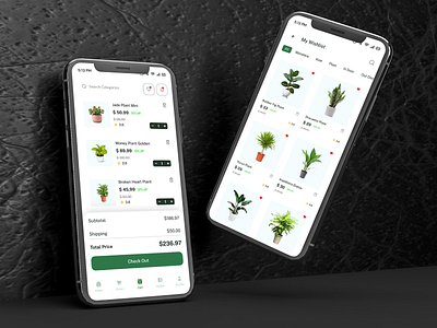 Nursery plant check out uin adobe illustrator adobe xd adobexd branding check out ui design checkout design e commerce check ui figma app illustration mobile app mobile app check out page ui mobile ui nursery plant app photoshop pricing page ui wishlist ui