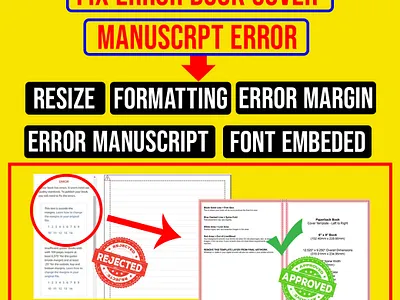 Fix Error Book Cover and Manuscript amazon kindle ebook formatting error fix ingramspark kdp book formatting kindle cover lulu resize book cover