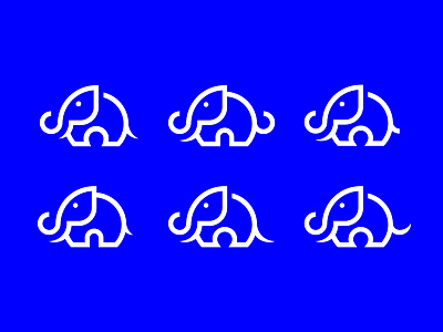 Minimalist Elephant Logo Iteration design iteration