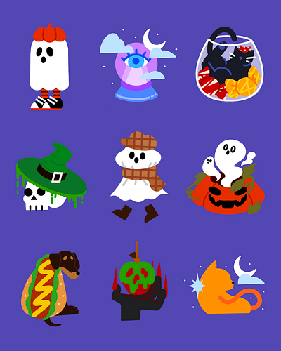 Halloween Icons daily life design ghost graphic graphic design halloween halloween costume icons illustration pumpkin spooky trick or treat vector art witch