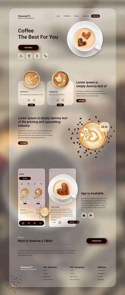 Coffee app UI graphic design ui