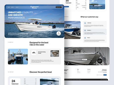 Boat Factory - Landing Page boat clean design fishing boats landing landing page landingpage ui uiux ux water web design website website design