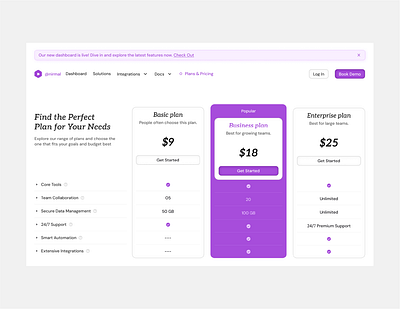 Streamlined SaaS Plan & Pricing Design - UiUX clean pricing page layout conversion focused uiux design minimalistic pricing page design modern pricing page uiux saas plans and pricing design saas product pricing design ui user friendly pricing screen