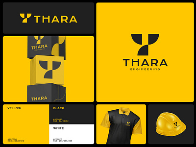 THARA Construction Company Logo architectural branding building clean construction design fresh illustration logo minimalis modern shining simple ui