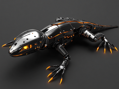 Mechanical Salamander 3d modelling animal inspired blender cgi cyberpunk futuristic mechanical r1n7t0xb sci fi