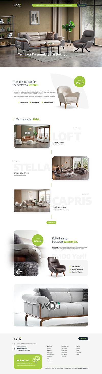 Venti Furniture Website Design furniture ui venti web design website website design