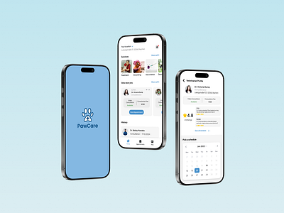 PawCare - Find the perfect veterinarian app app design mobile app ui ux ux design