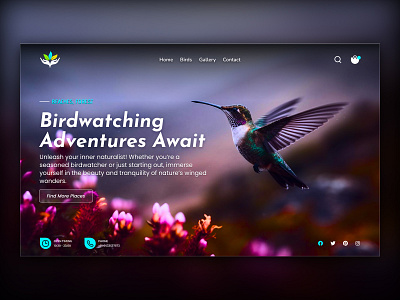 A Nature-Inspired Hero Section Design for Bird Lovers amandesigner bird illustration branding design inspiration eco friendly design graphic design hero section landing page minimal design modern design nature aesthetic nature lovers nature theme smooth ui trending ui design ux design visual design web ui website design