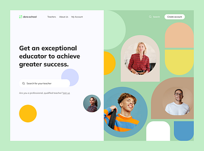 Teachers: Landing page design education hero section landing page teacher uiux