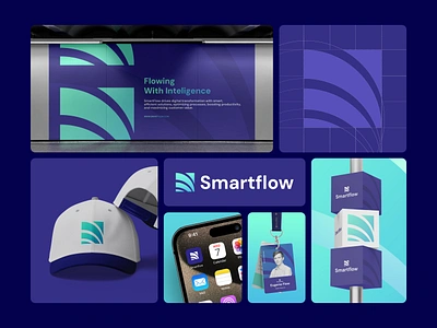 Smartflow Branding ai b2b brand branding design graphic design logo logo design logomark mark minimal mockup visual branding visual identity