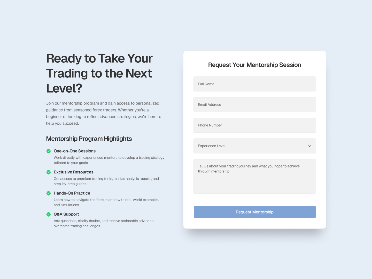 Mentorship Section design form formui layout layoutdesign productdesign typography ui uidesign ux webdesign