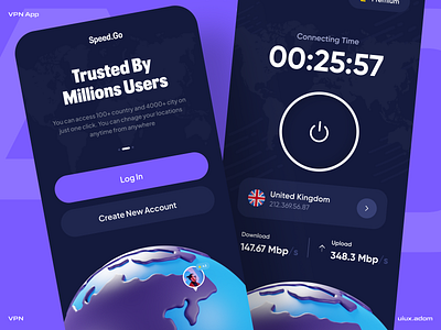 VPN App adom app app design app ui location network proxy server app ui vpn vpn app vpn proxy