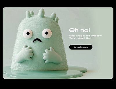 404 Page anim interface ui web design