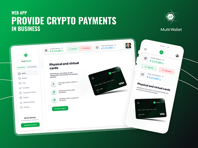 Web App. Provide Crypto Payment in Business bank dashboard blockchain credit card crypto crypto bank crypto card crypto dashboard crypto wallet dashboard fin tech finance uiux crypto webapp