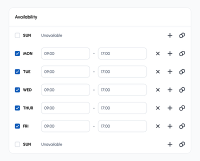 Schedule Settings Flow dashboard ui design settings ui ui ui ux uiux ux web ui