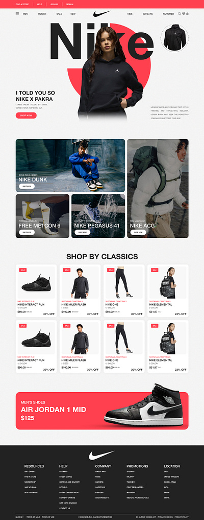 Nike Store Website Design! branding css design elementor graphic design html illustration javascript landing page logo store ui ui design uiux ux design web web design website website design wordpress