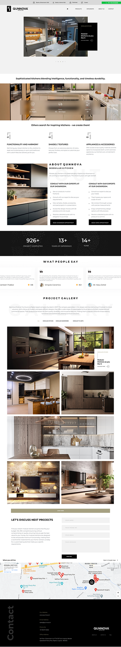 Minimal and Responsive Website UI Design for Modular Kitchen branding figma graphic design illustrator landingpage photoshop ui uiux