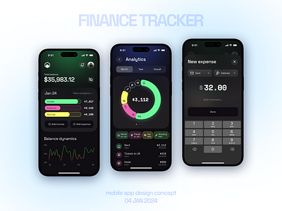 Finance tracker app concept app design figma finance fintech product design tracker typography ui ux