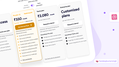 Pricing page UI Design app design branding dashboard design graphic design illustration landing page logo page design pricing page trending ui ui ui design ui designer ux vector web design