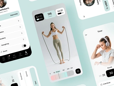 Fitness App android app app design figma fitness fitness app gym healthcare ios minimal mobile app online training sport ui ux workout