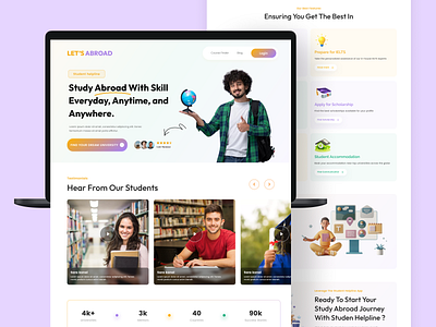 Study Abroad and Consultancy Landing Page UI/UX Design 2025 design 2025 ui consultancy consultancy landing page consultancy website ui figma figma landing page landing page design landing page ui responsive design study abroad study abroad landing page study website trending ui ui ui ux user experiance user interface ux ux rizwan