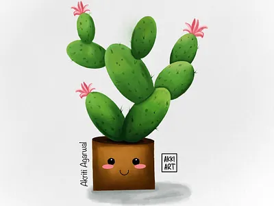 Cactus Plant anim art artist cactus cartoon design digital art graphic design illustration painting planter pro art procreate procreate brushes sketching