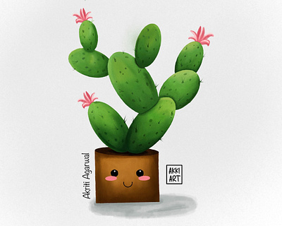 Cactus Plant anim art artist cactus cartoon design digital art graphic design illustration painting planter pro art procreate procreate brushes sketching