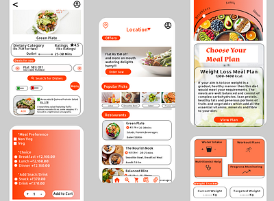 Earthy Eats- Healthy Food Delivery App app design ui ux