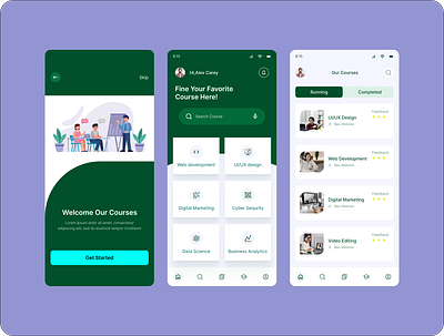 Online Courses Mobile App Design animation figma graphic design logo ui ux