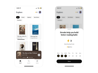 Book app concept app design product design ui uiux ux