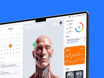 Healthcare management with AI ai app dashboard desktop health management medical medicine mobile modern search settings tablet ui ux