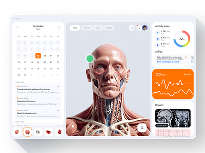 Healthcare management with AI ai app dashboard desktop health management medical medicine mobile modern search settings tablet ui ux