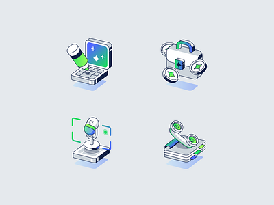 Icons for marketing landing design flat ill illustration ui vector