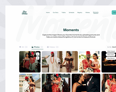 Capture the Magic product design ui ux wedding