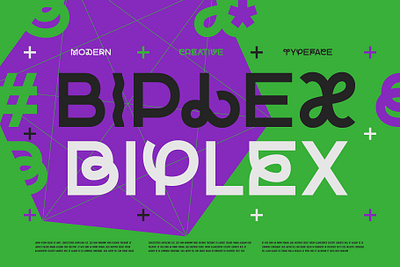 Biplex — Modern Creative Font abc alphabet branding creative design font illustration lettering text type typeface typographic typography ui