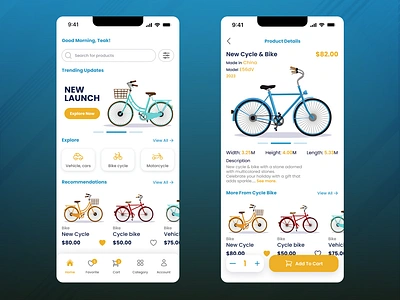 UI Bike Cycle App ui