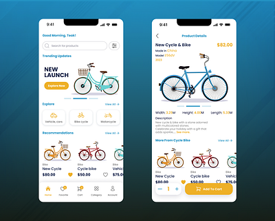 UI Bike Cycle App ui