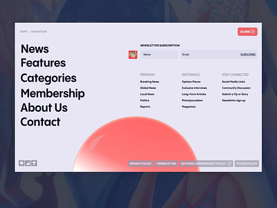 News Website Navigation creative digital design interaction modern navigation news ui design ux website website navigation