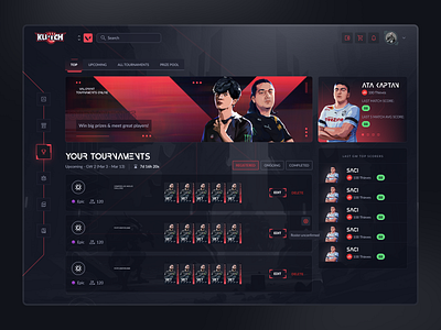 Gaug: Valorant Tournament Page cards collectible cards collectibles dashboard desing esport esports esports tournament fantasy sports gaming gaming tournament graphic design igaming nft player card streaming tournament ui ux valorant