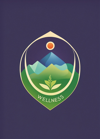 Wellness logo vector minimalistic