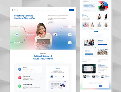 Software Agency Website Design clean design gradient hero interface landingpage minimal typography ui ui design ux uxdesign web webdesign