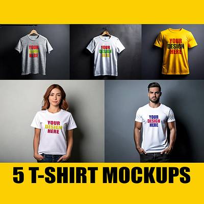 T-Shirt Mockup Pack - Editable and High-Quality brand brand identity branding design graphic design logo mockup tshirt