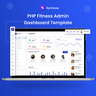 Gymove - PHP Fitness Admin Dashboard Bootstrap Template branding creative design graphic design illustration logo product design template ui uiux website